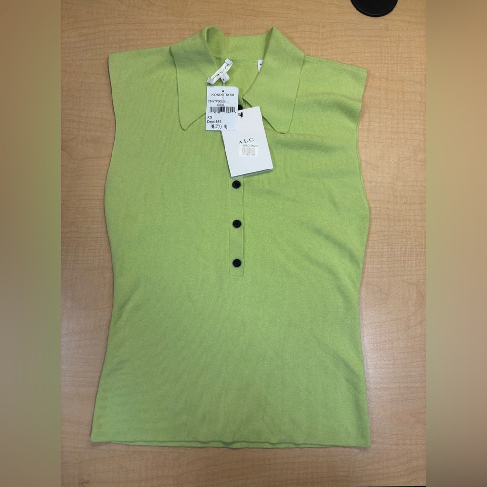 A.L.C. Lime Green Sleeveless Blouse
